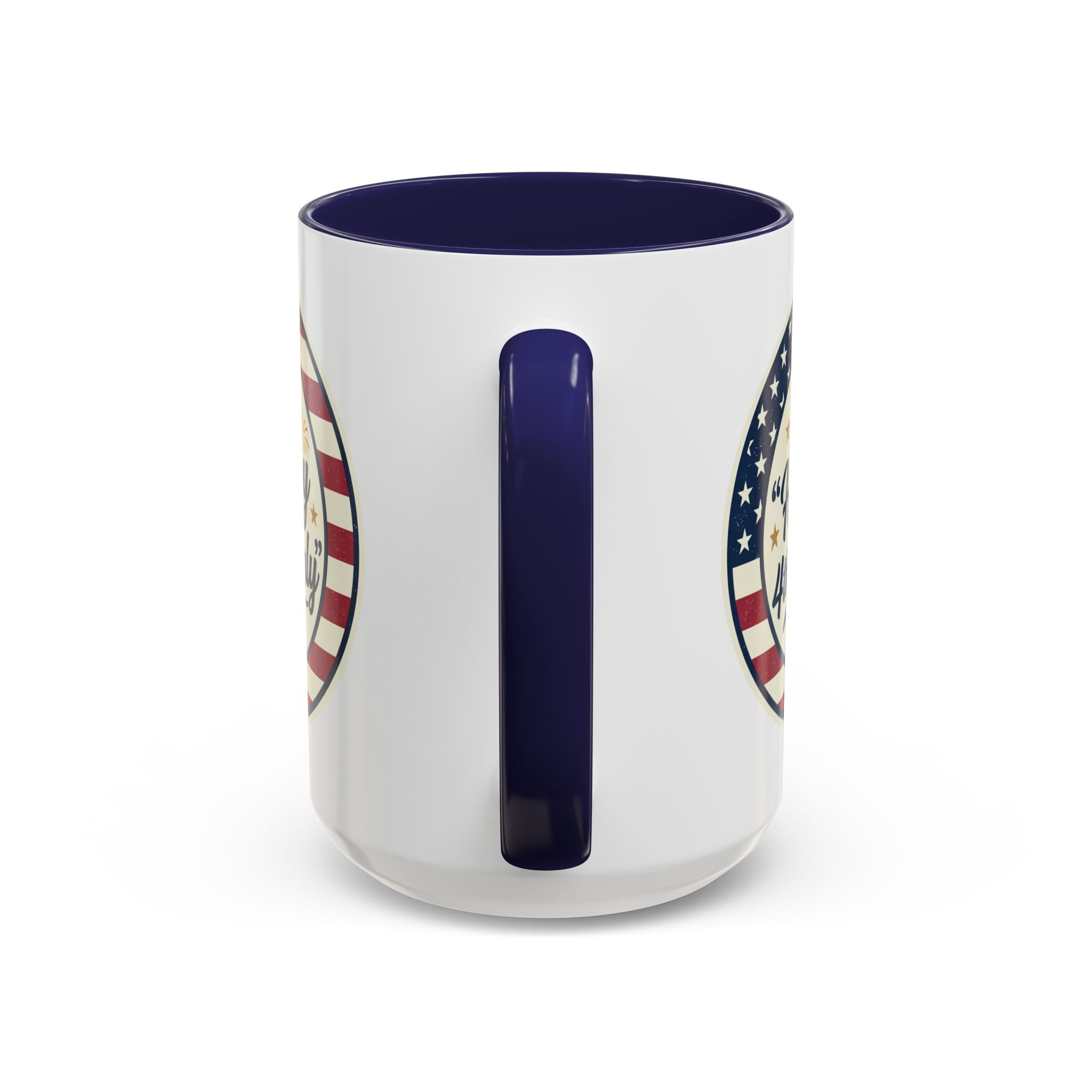 Happy 4th of July Accent Coffee Mug – Patriotic American Flag Design (11/15oz)