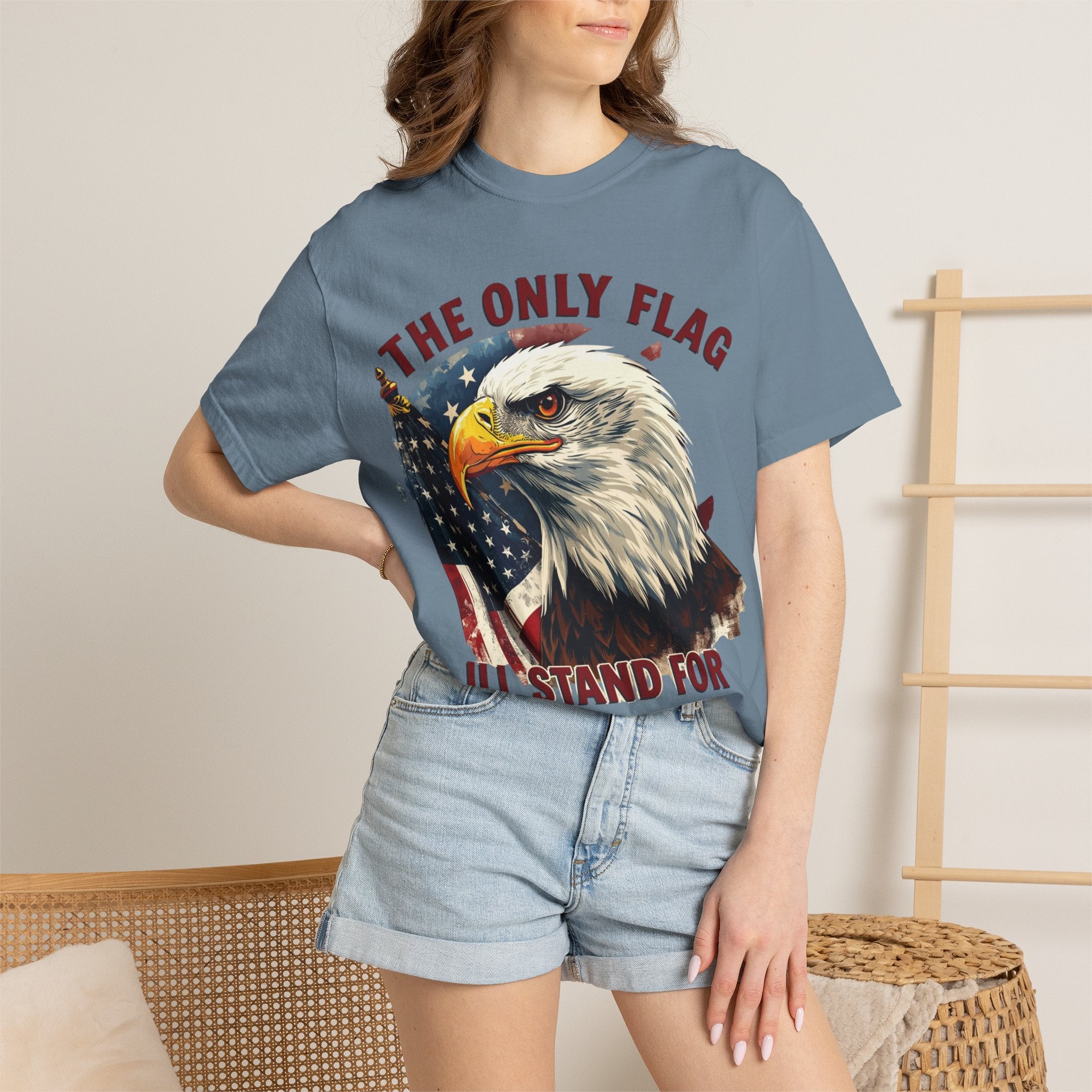 Patriotic Eagle T-Shirt — "The Only Flag I'll Stand For"