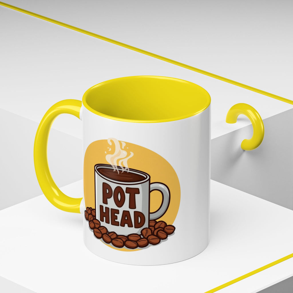Coffee Mug - Funny coffee "Pot Head" Accent Mug (11/15oz)