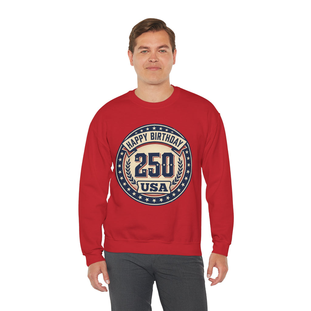 250th USA Birthday Crewneck Sweatshirt – Vintage Independence Celebration