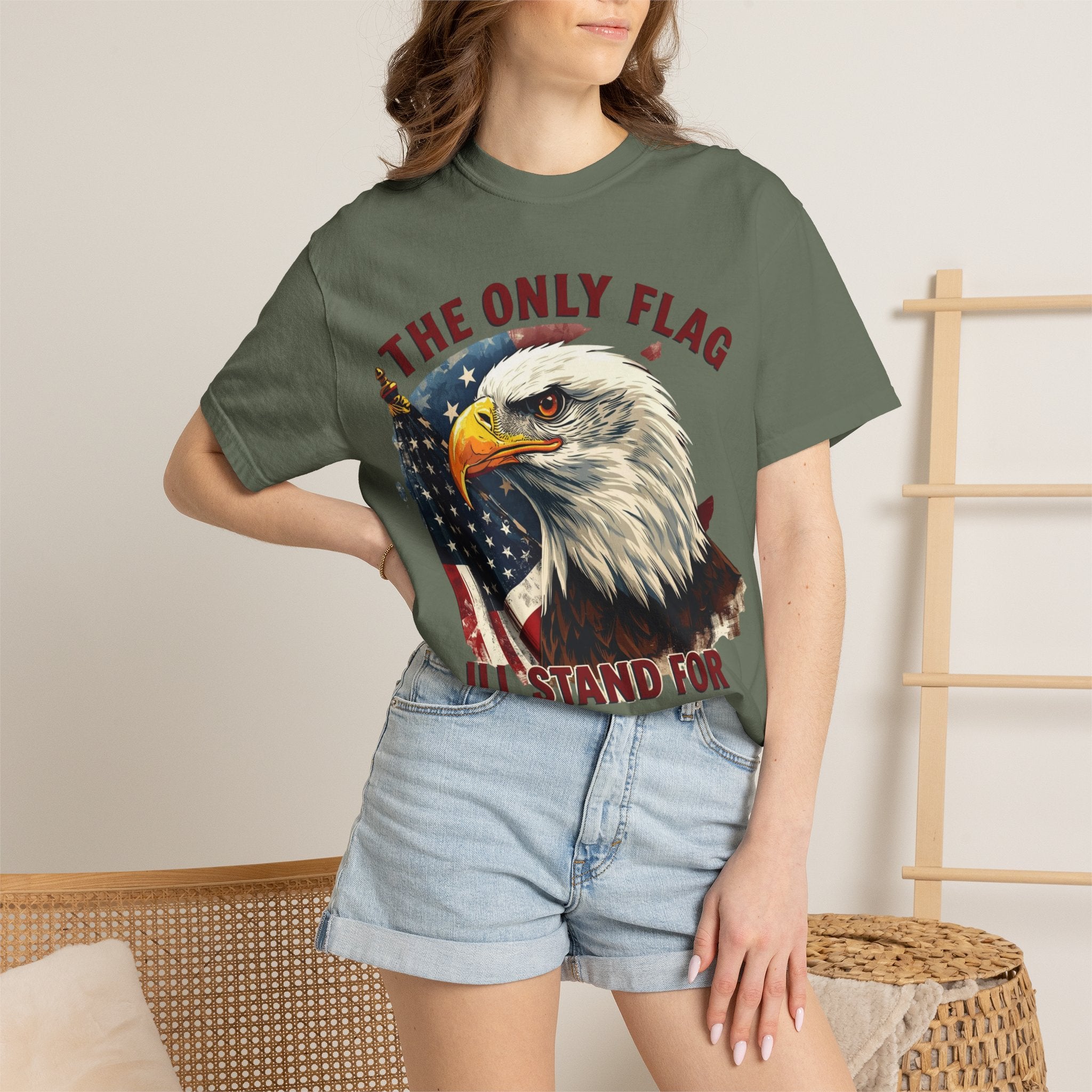 Patriotic Eagle T-Shirt — "The Only Flag I'll Stand For"
