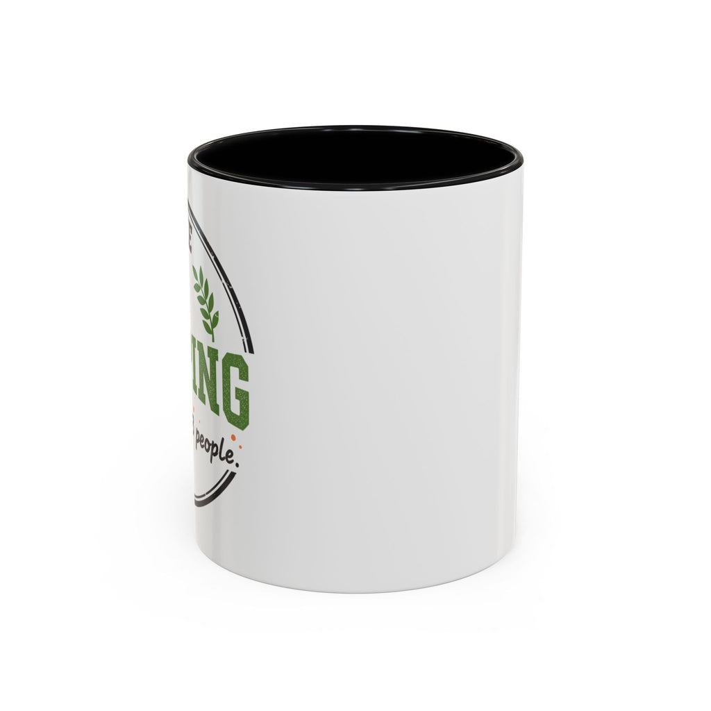 Funny Camping Accent Coffee Mug — I like CAMPING and MAYBE 3 people.