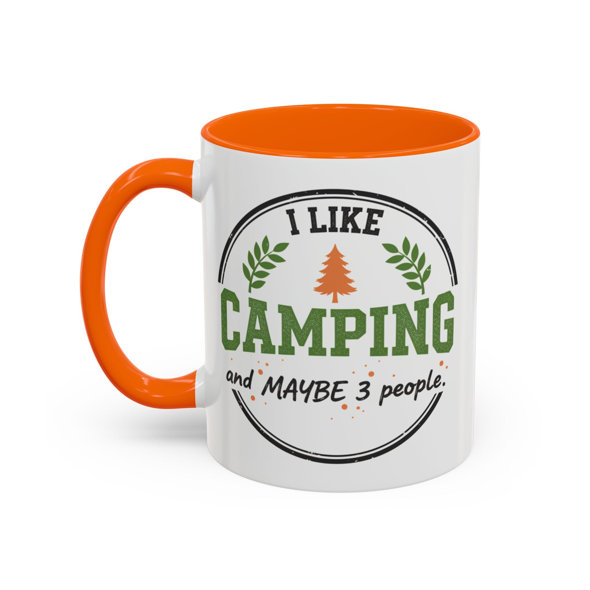 Funny Camping Accent Coffee Mug — I like CAMPING and MAYBE 3 people.
