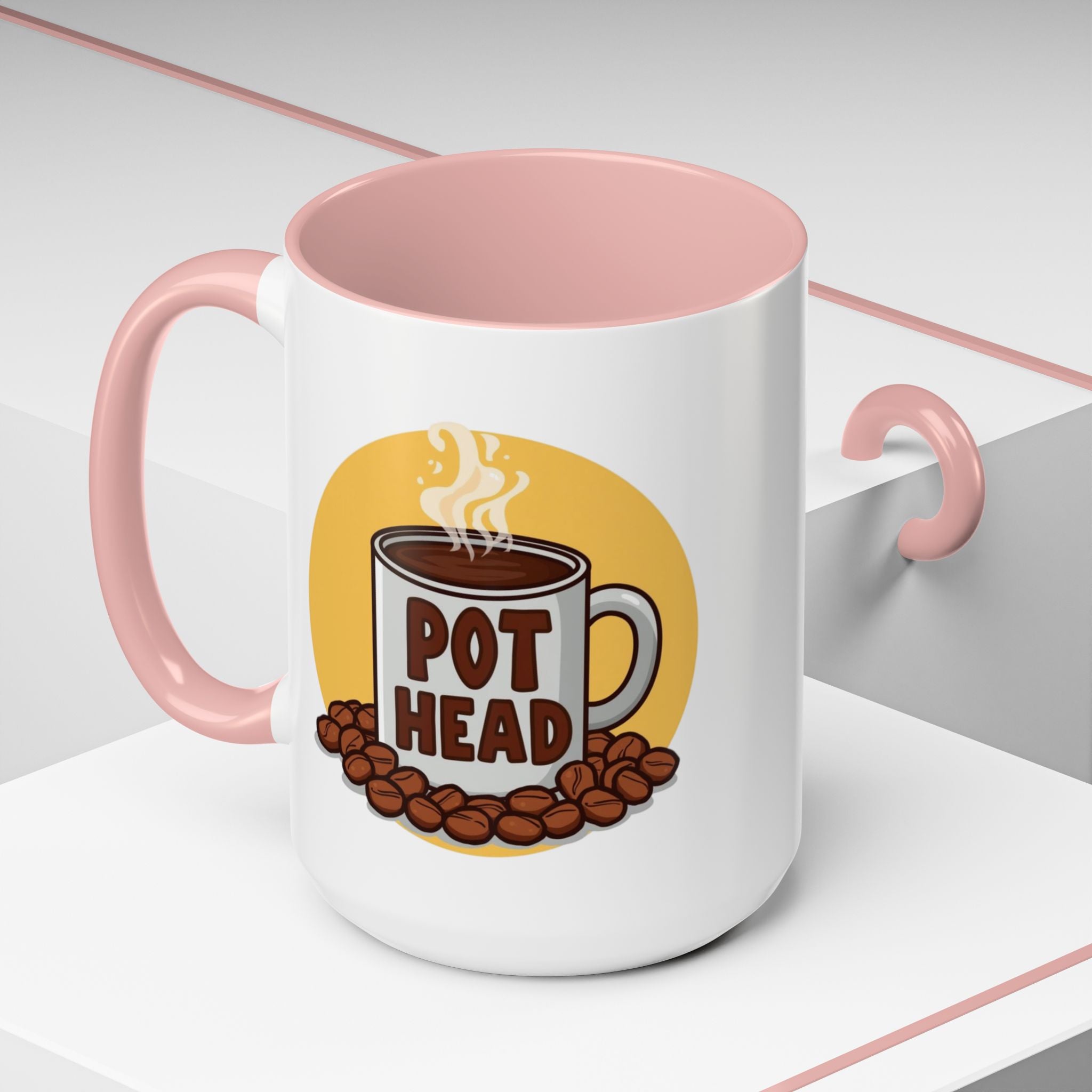 Coffee Mug - Funny coffee "Pot Head" Accent Mug (11/15oz)