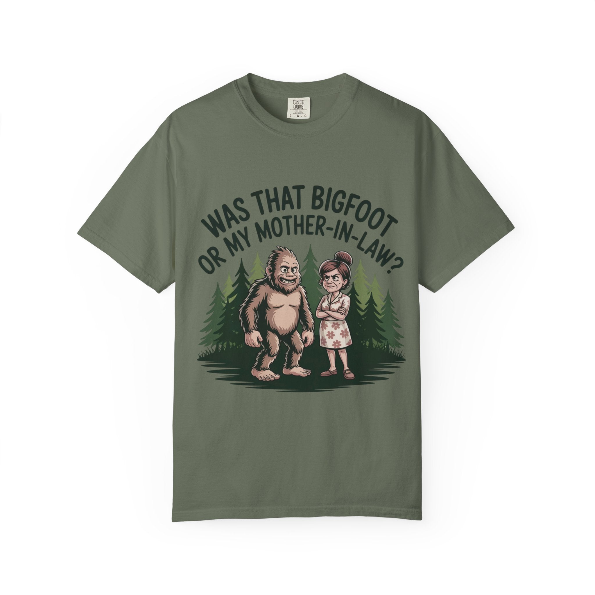 Funny Bigfoot T-Shirt — "Was That Bigfoot or My Mother-In-Law?" Graphic Tee