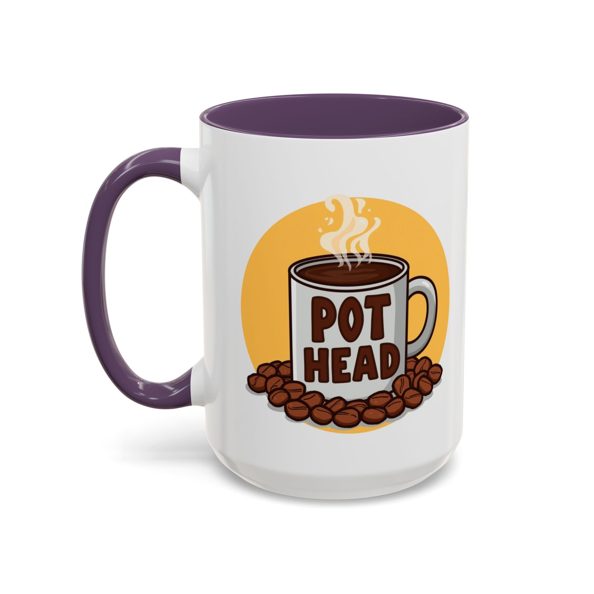 Coffee Mug - Funny coffee "Pot Head" Accent Mug (11/15oz)