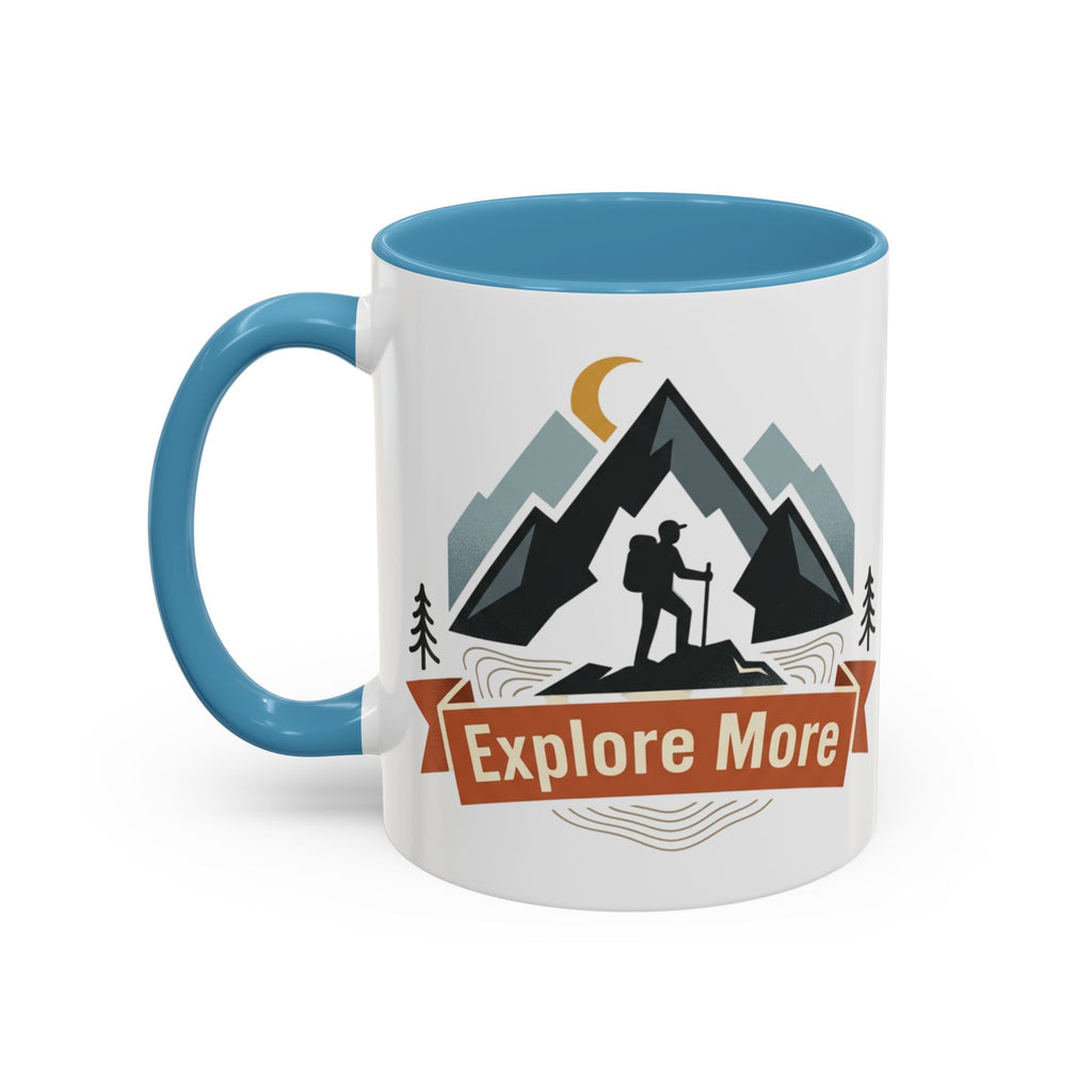 Adventure Coffee Mug — "Explore More" Mountain Camping Accent Mug (11/15oz)