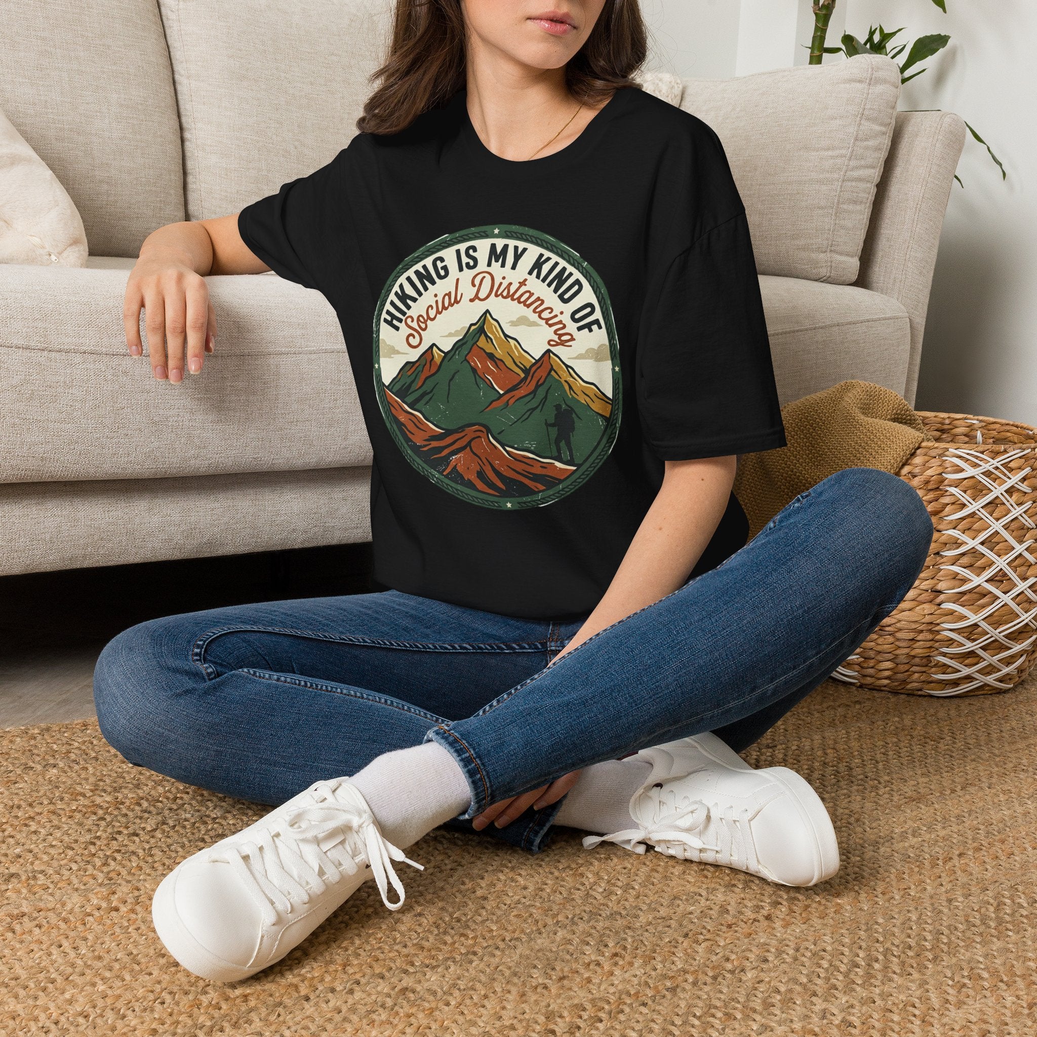 Hiking Is My Kind of Social Distancing T-Shirt — Vintage Mountain Outdoor Tee