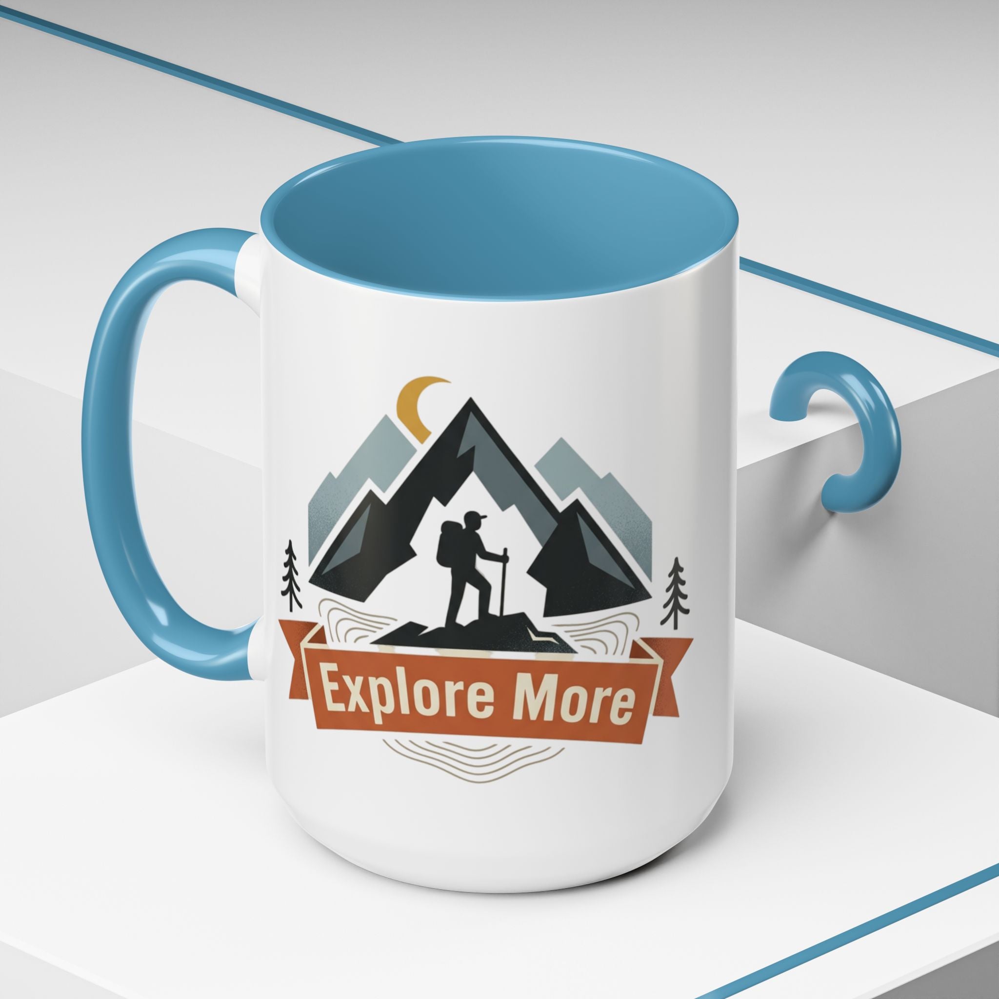 Adventure Coffee Mug — "Explore More" Mountain Camping Accent Mug (11/15oz)