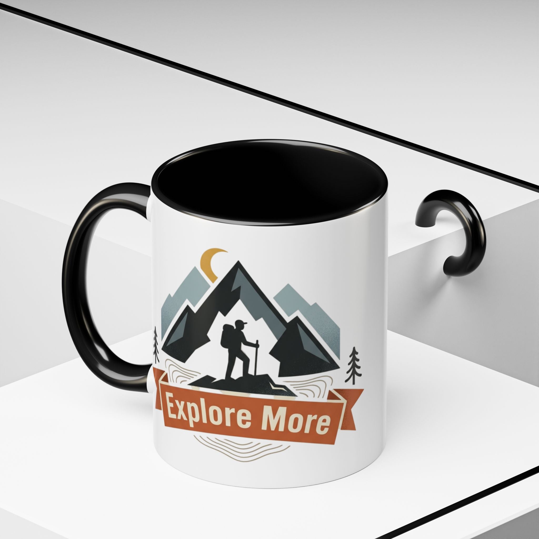 Adventure Coffee Mug — "Explore More" Mountain Camping Accent Mug (11/15oz)