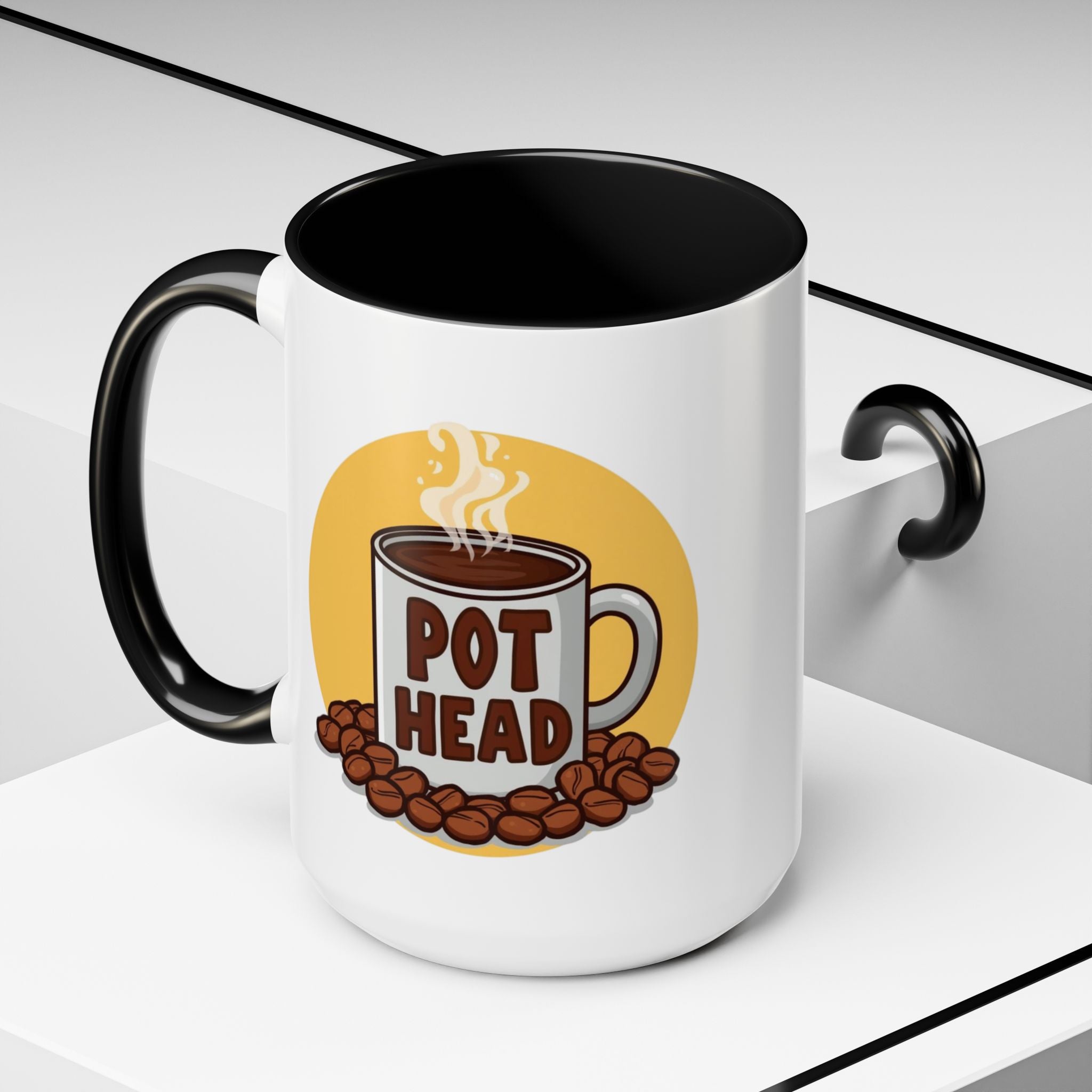 Coffee Mug - Funny coffee "Pot Head" Accent Mug (11/15oz)