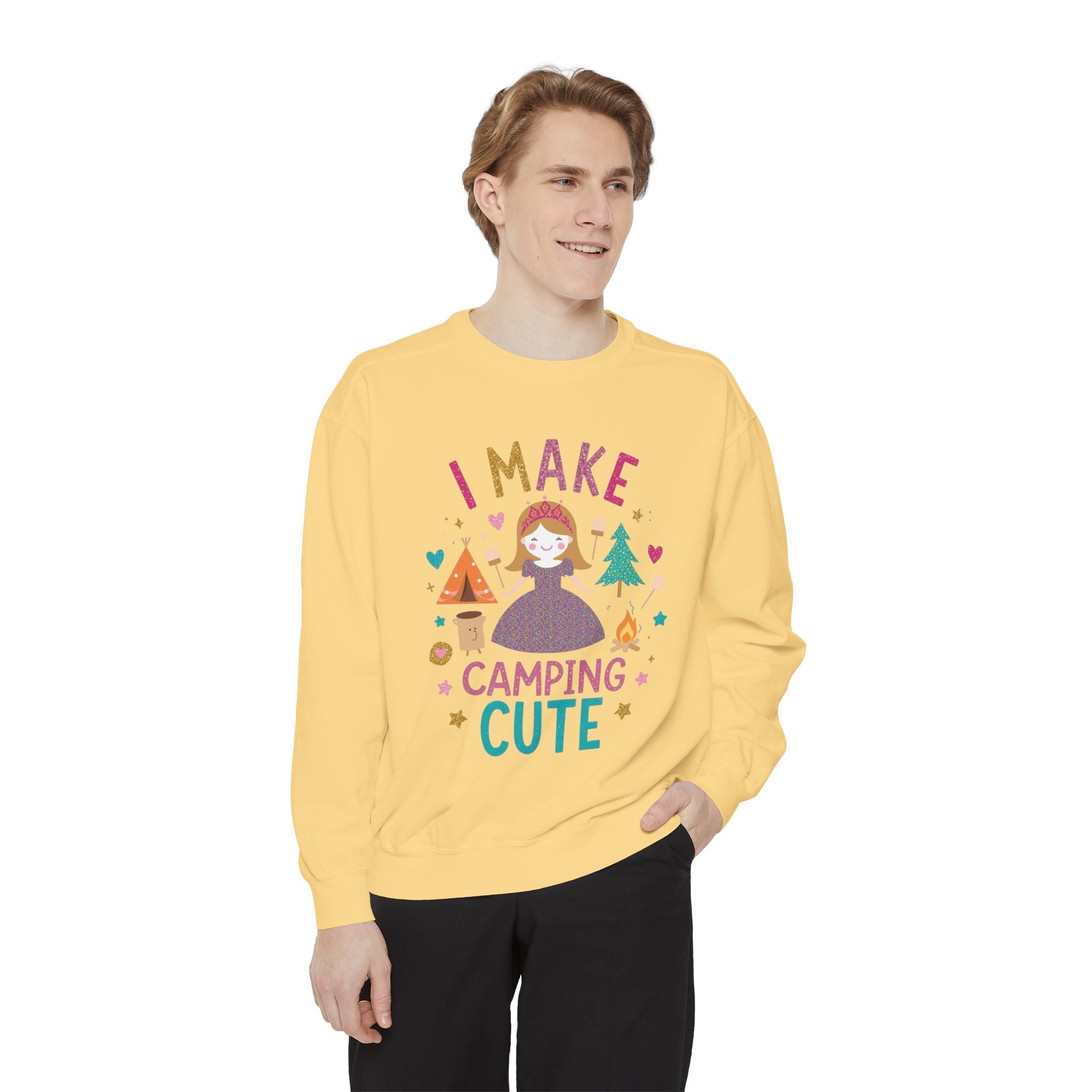I Make Camping Cute Sweatshirt – "I Make Camping Cute" Graphic Crewneck