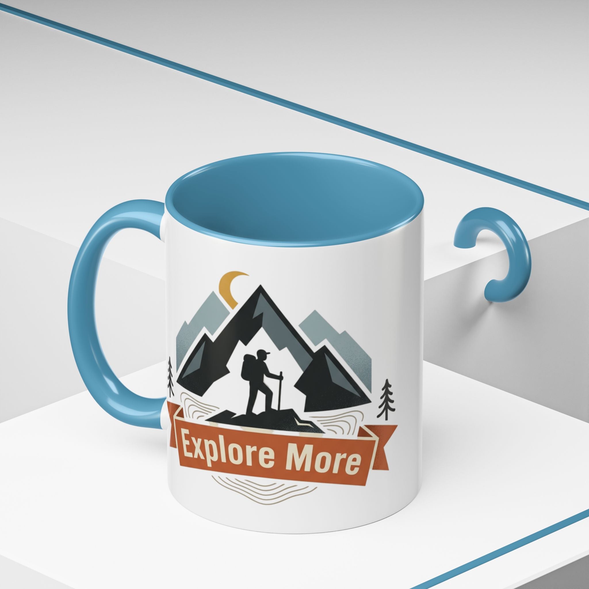 Adventure Coffee Mug — "Explore More" Mountain Camping Accent Mug (11/15oz)