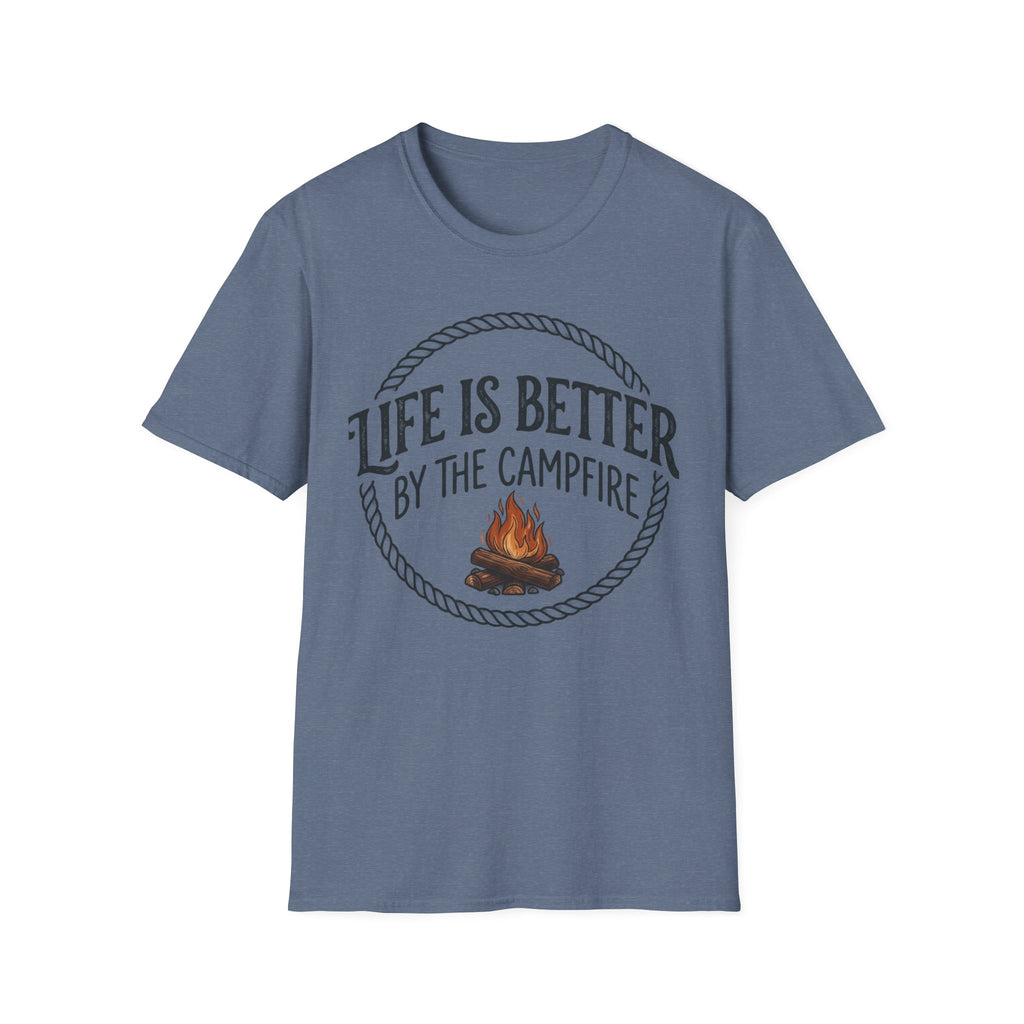 Campfire T-Shirt — "Life Is Better by the Campfire" Outdoor Camping Tee