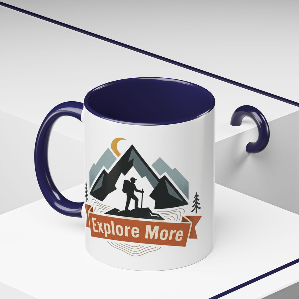 Adventure Coffee Mug — "Explore More" Mountain Camping Accent Mug (11/15oz)