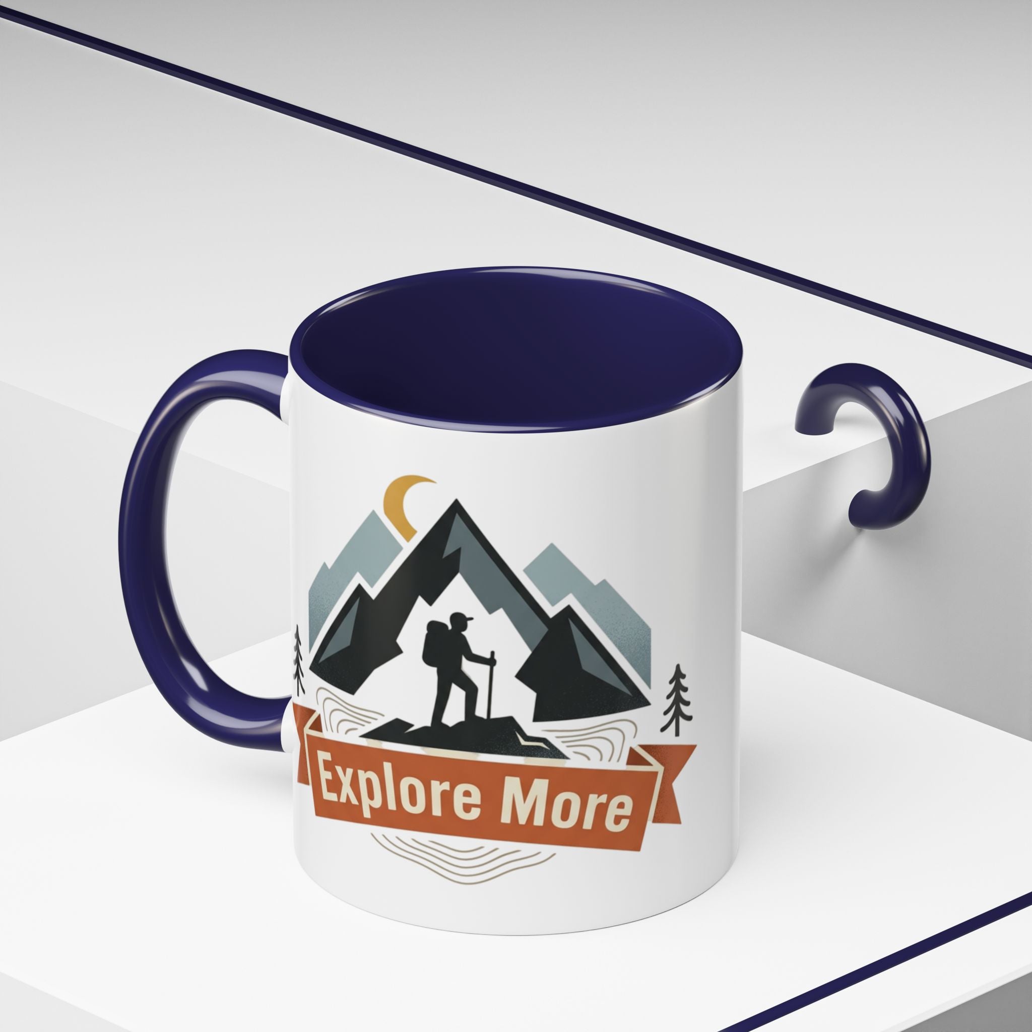 Adventure Coffee Mug — "Explore More" Mountain Camping Accent Mug (11/15oz)