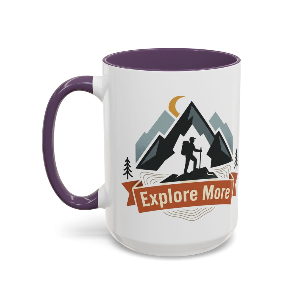 Adventure Coffee Mug — "Explore More" Mountain Camping Accent Mug (11/15oz)