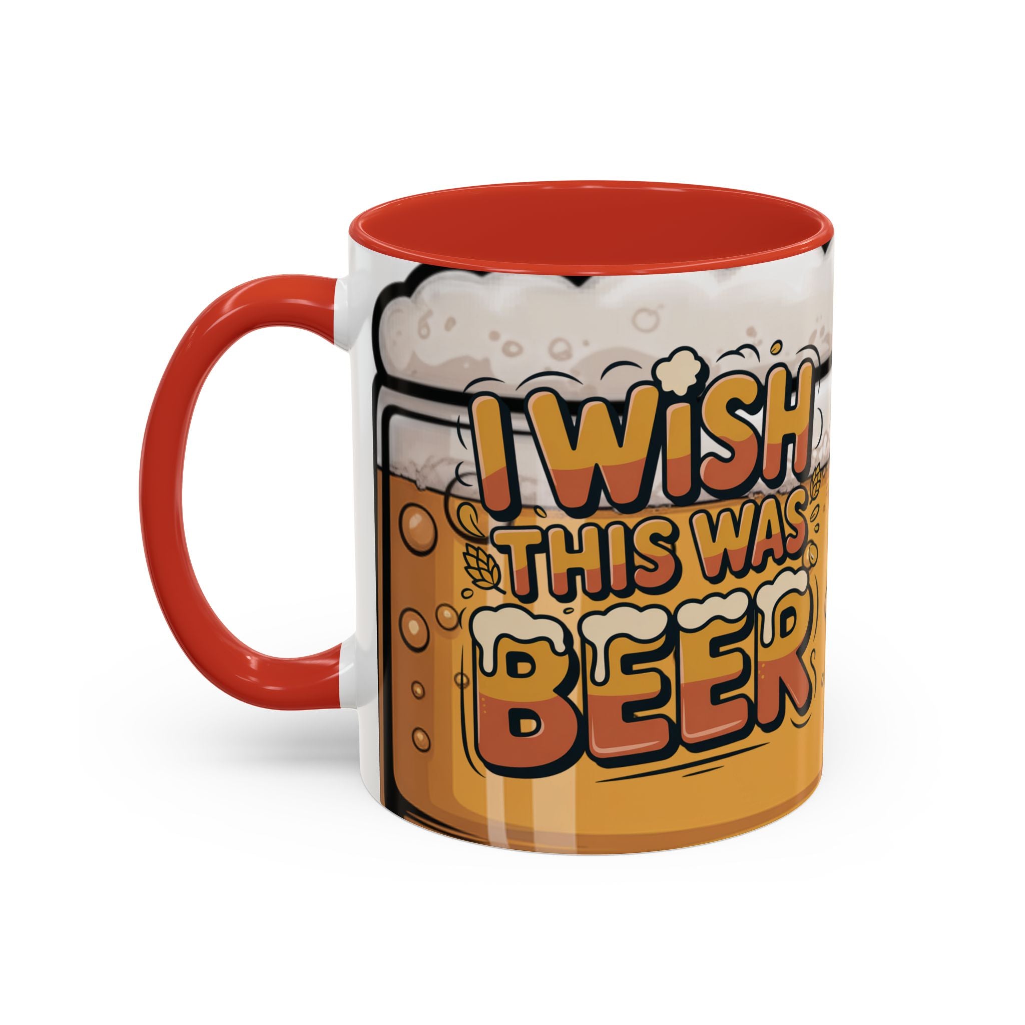 Beer Lover Coffee Mug — 'I WISH THIS WAS BEER' Fun Accent Mug (11/15oz)