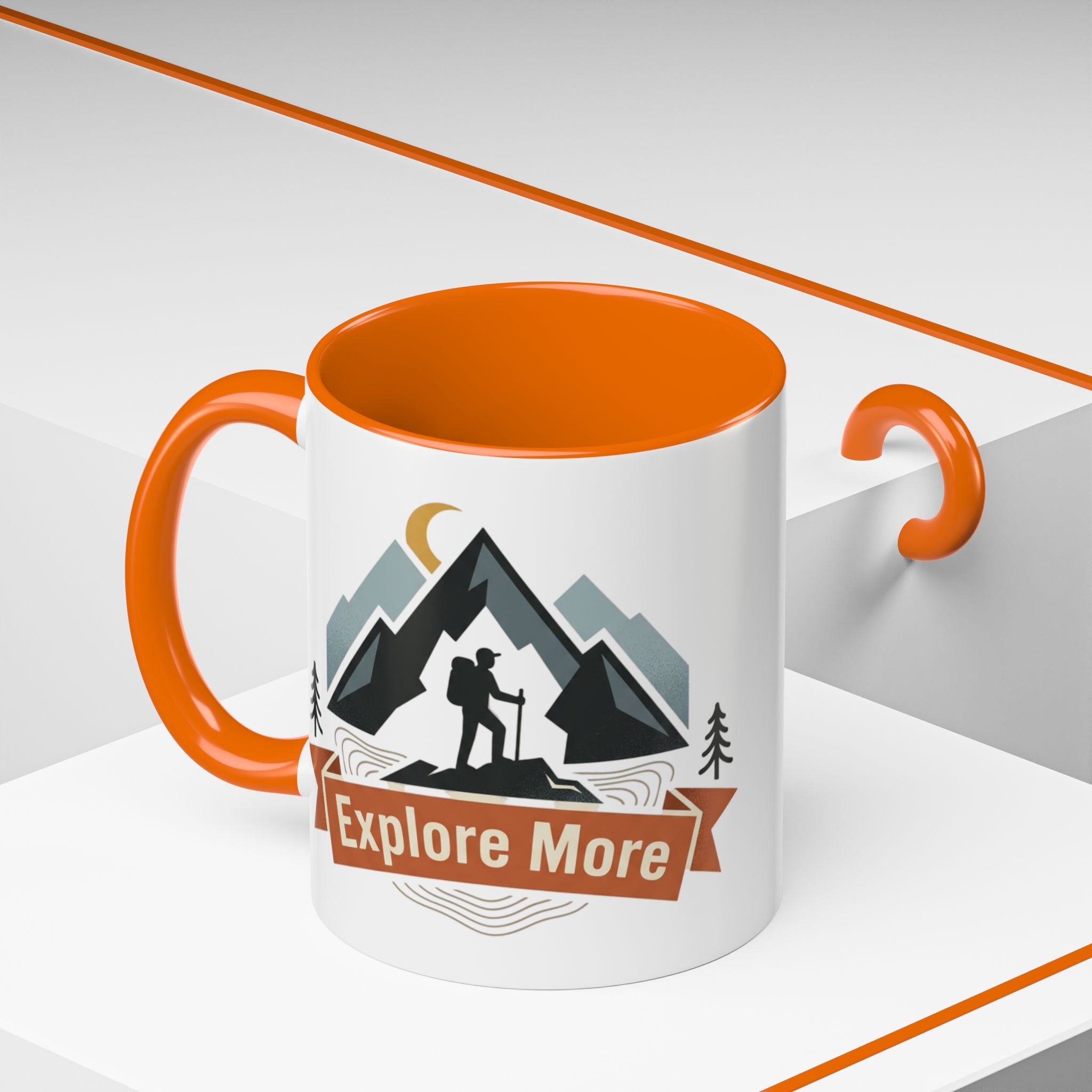Adventure Coffee Mug — "Explore More" Mountain Camping Accent Mug (11/15oz)