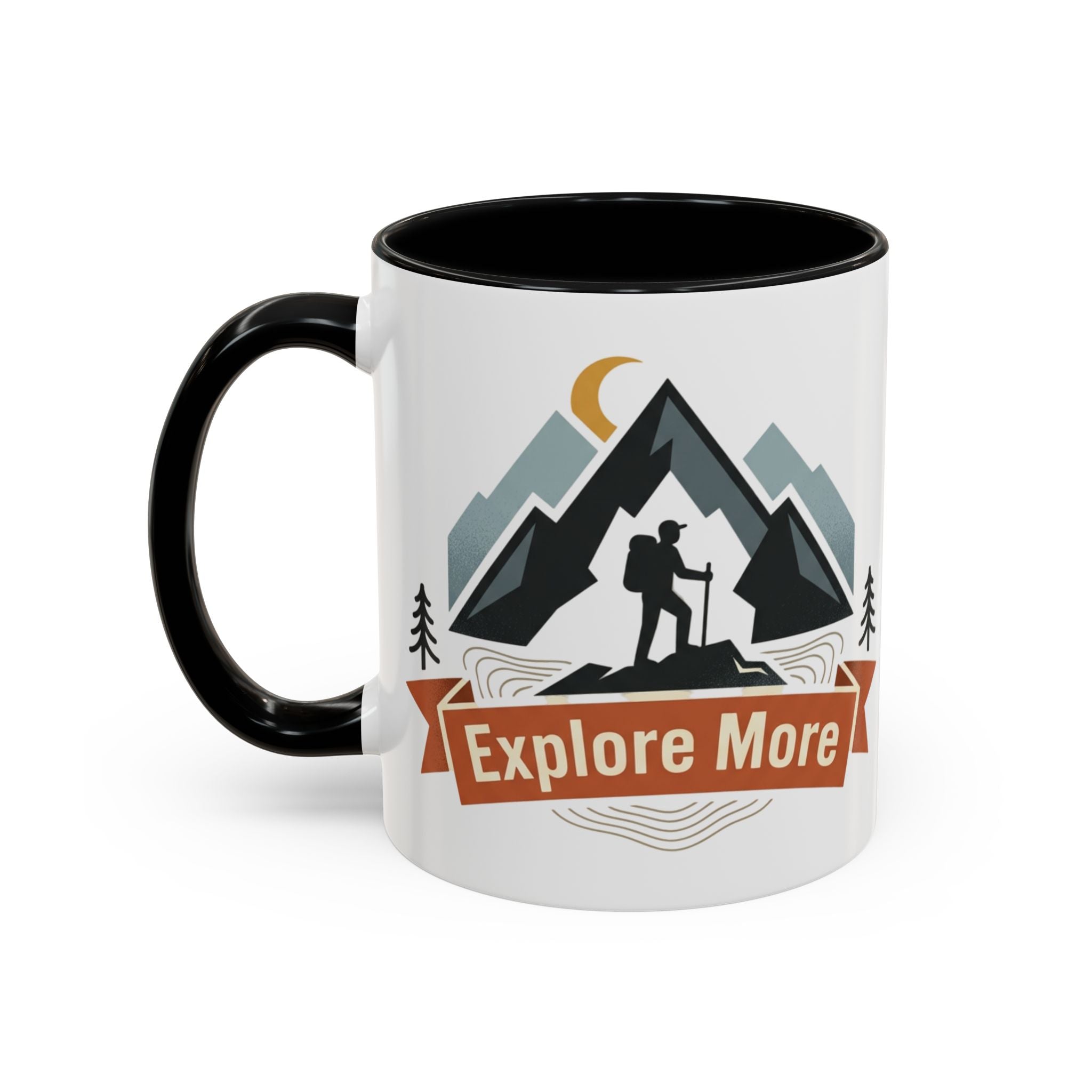 Adventure Coffee Mug — "Explore More" Mountain Camping Accent Mug (11/15oz)